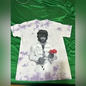 Fashion Nova ’Prince Rose Tie Dye Short Sleeve Tee’ Size S White/Purple
